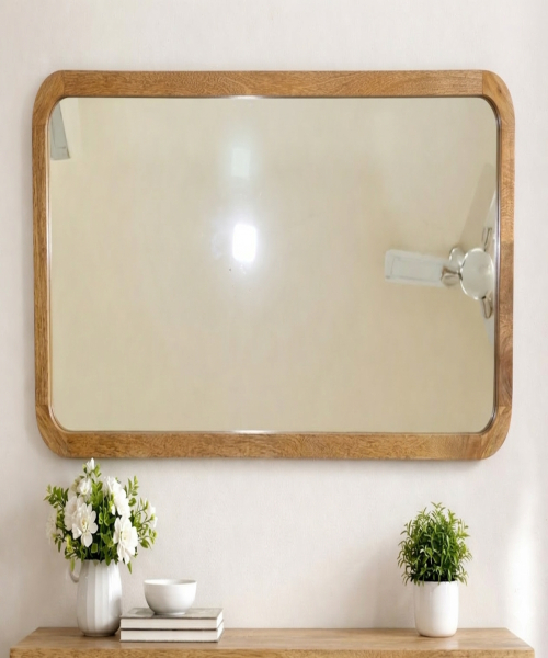 Modern Rectangular Wooden Wall Mirror